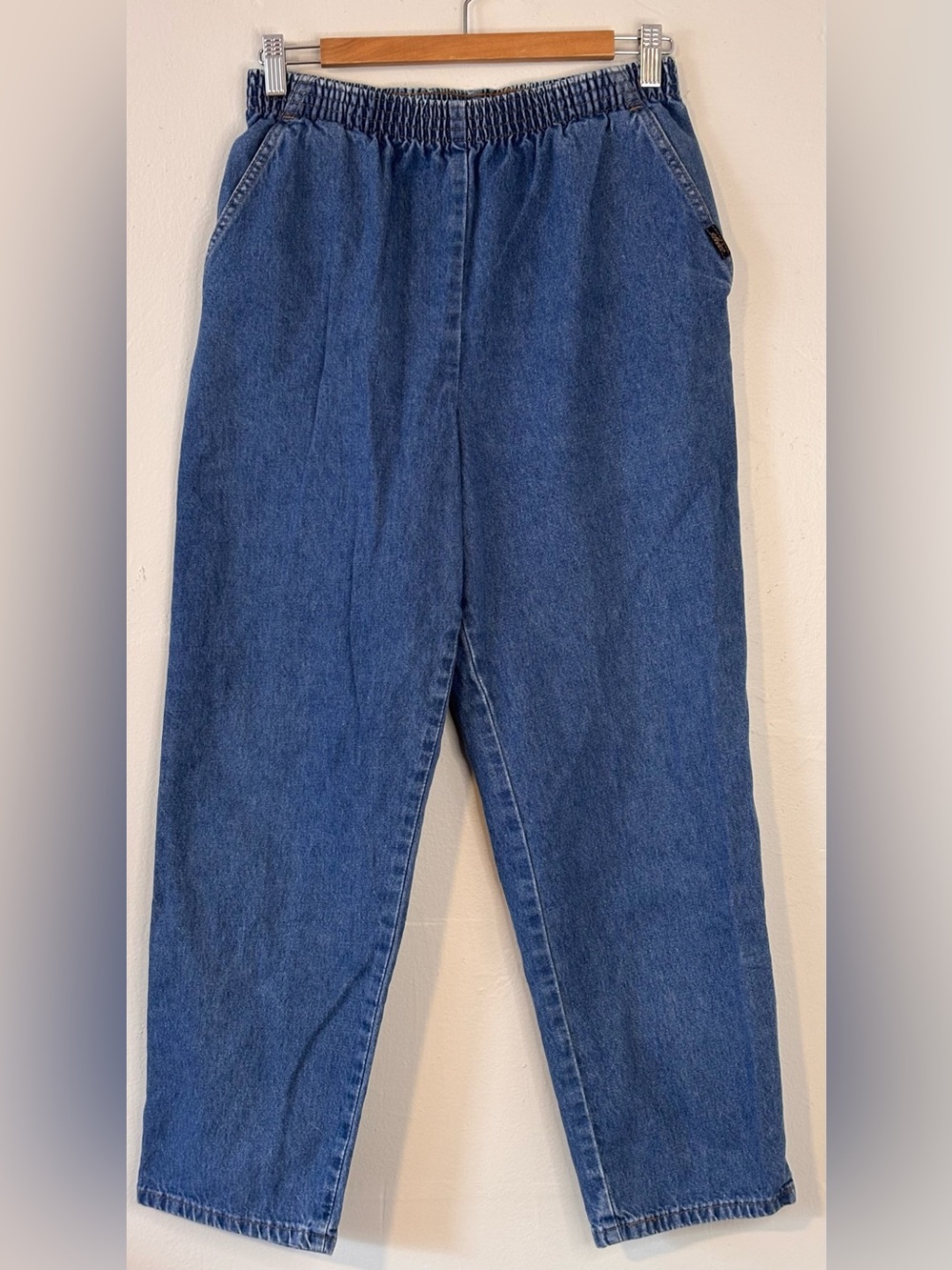 Chic Women's Elastic Waist Jeans Tag Size 10 Petite 100% Cotton